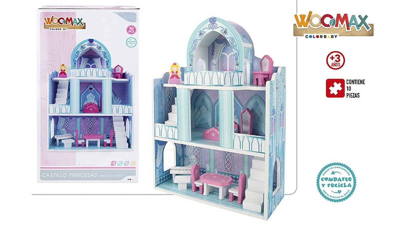 Brinquedo casa madeira 10pcs +3a 37x15x53cm ref.49314 1