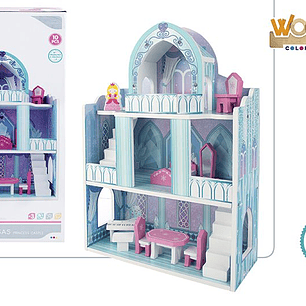 Brinquedo casa madeira 10pcs +3a 37x15x53cm ref.49314