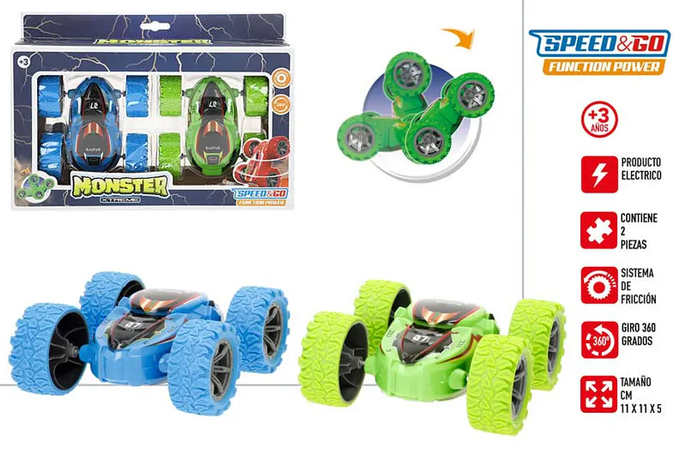 Brinquedo carro monster 2pcs +3A ref.39529 1