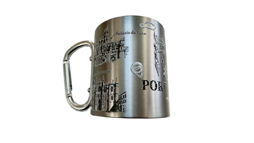 Caneca inox Portugal 220ml cor Prateada 1