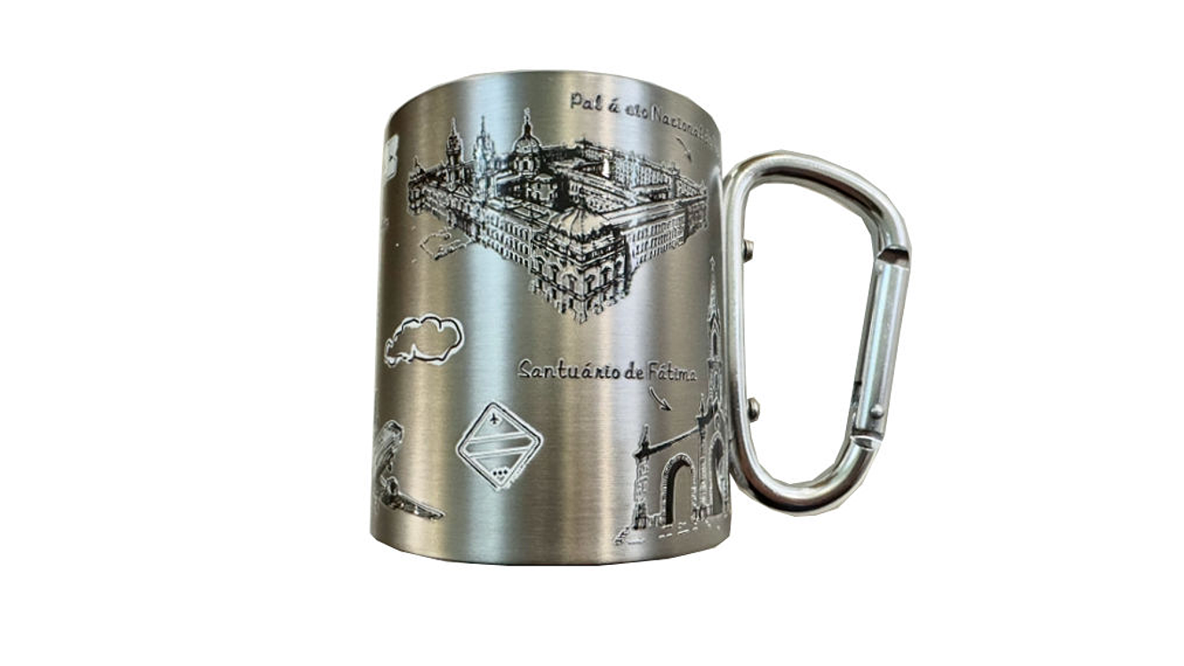 Caneca inox Portugal 220ml cor Prateada 3