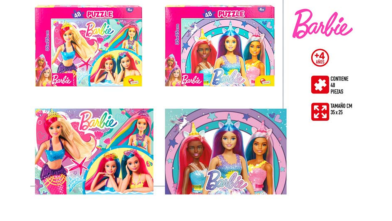 Puzzle barbie 48pcs 35x25cm +4a ref.99436 ref.47225 1