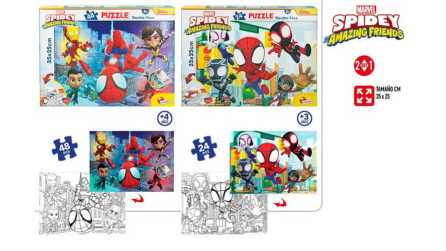 Puzzle homem aranha 24pcs 35x25cm +3a ref.99603 ref.47218 1