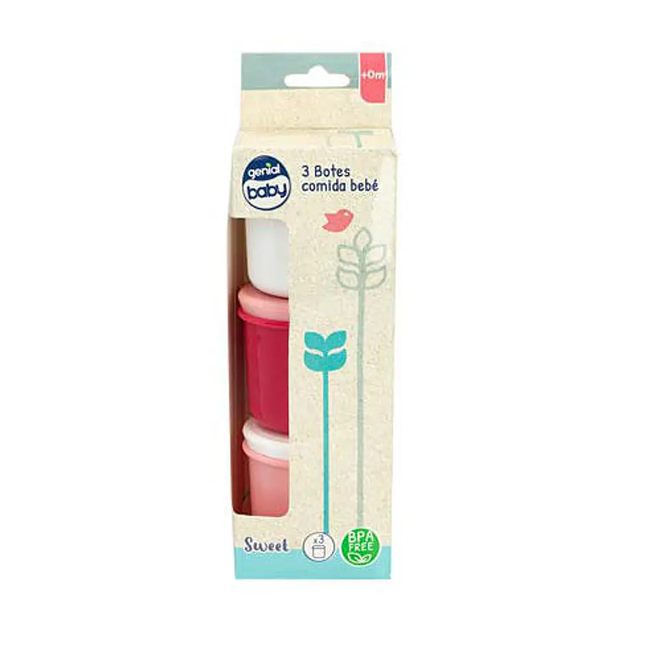 Pote plastico para comida bebé 3pcs +0M 3