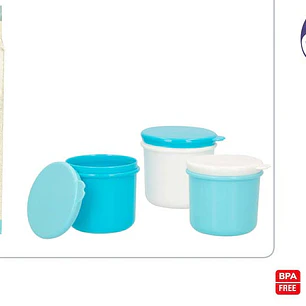 Pote plastico para comida bebe 3pcs +0m