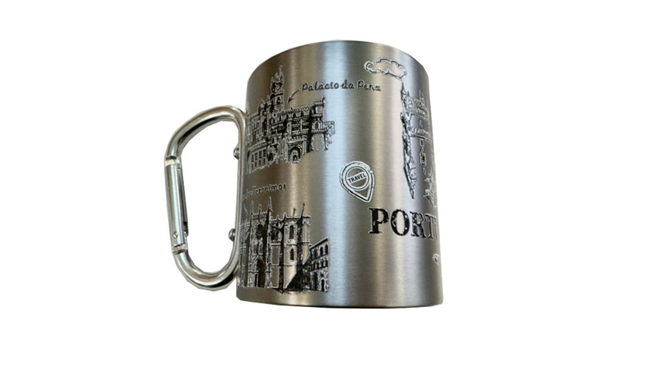 Caneca inox Portugal 220ml cor Prateada 1