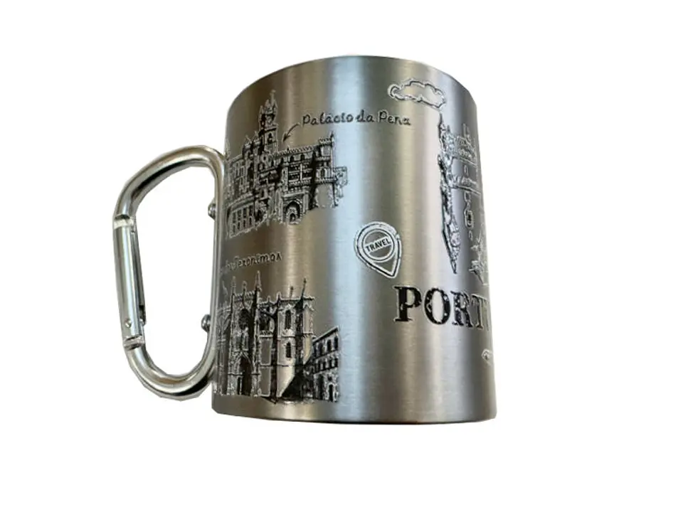 Caneca inox Portugal 220ml cor Prateada 1