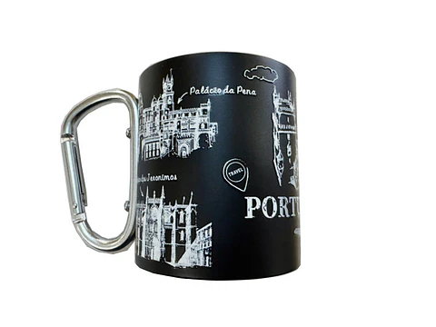Caneca inox Portugal 220ml cor Preto