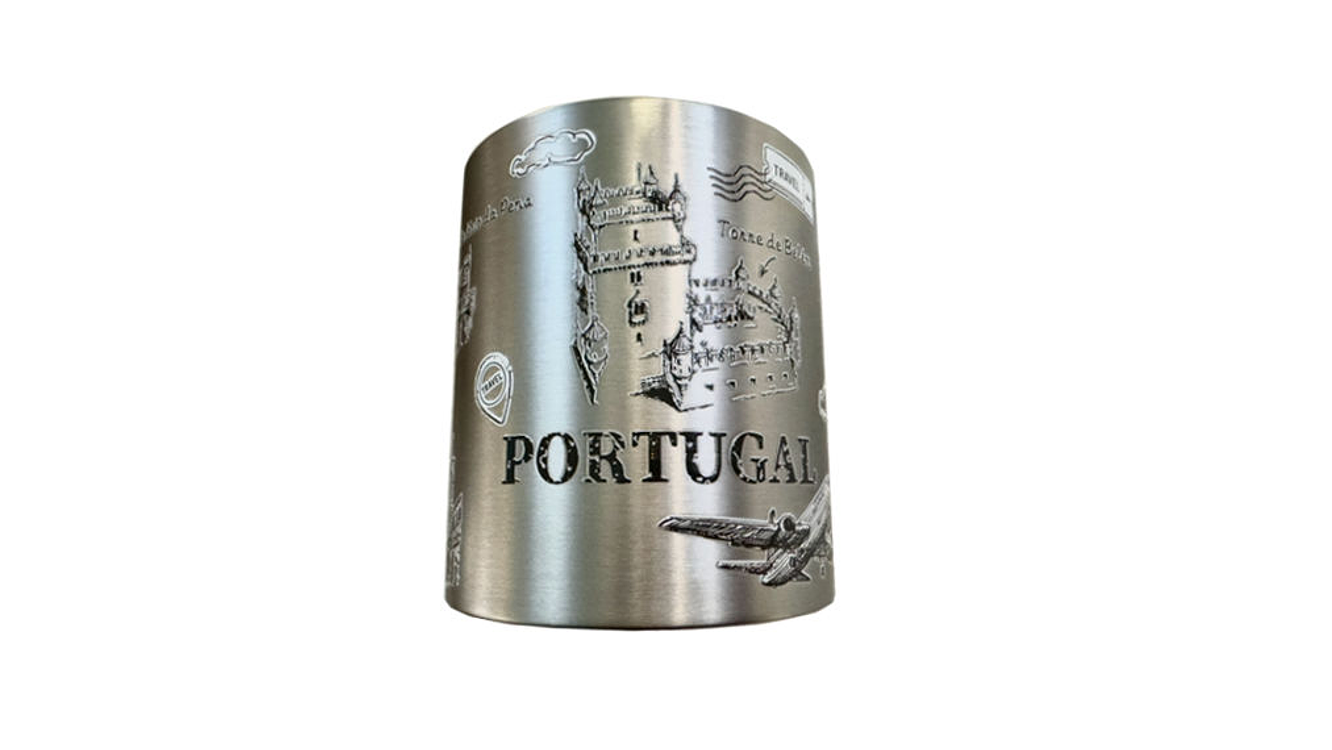 Caneca inox Portugal 220ml cor Prateada 2