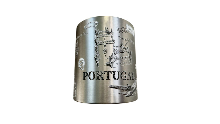 Caneca inox Portugal 220ml cor Prateada 2