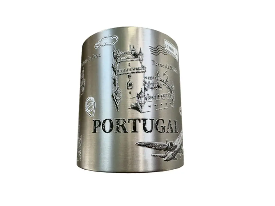 Caneca inox Portugal 220ml cor Prateada 2