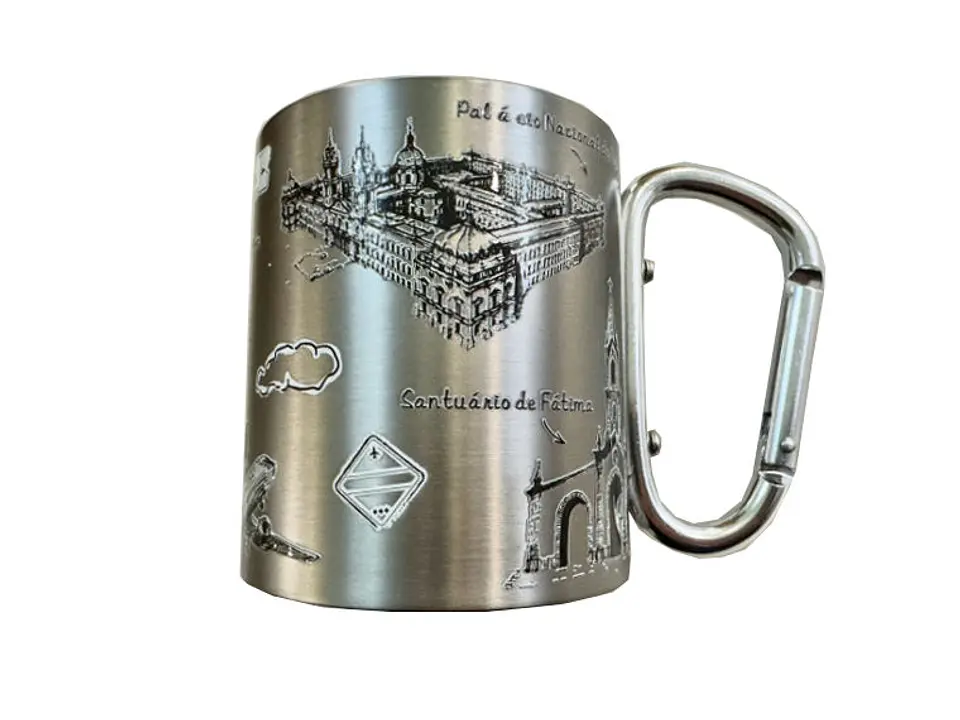 Caneca inox Portugal 220ml cor Prateada 3