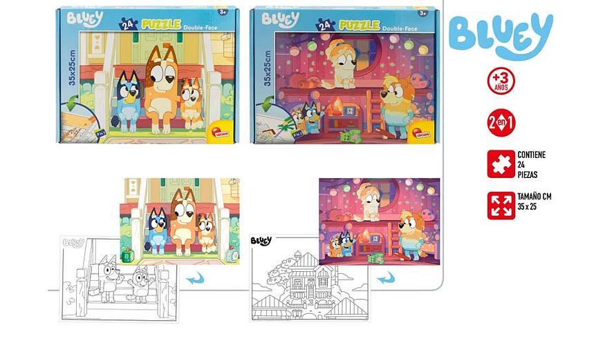 Puzzle bluey 24pcs 35x25cm +3a ref.99542 ref.47226 1