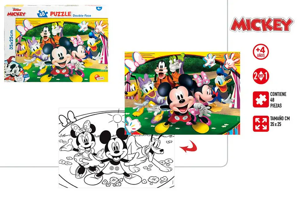 Puzzle Mickey 48pcs 35x25cm +4A 1