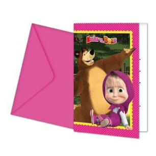 Festa Masha cartão de convite 6pcs