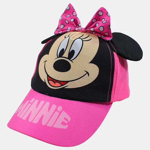 Boné Minnie 3D tamanho ajustável para crianças entre 3-6 anos