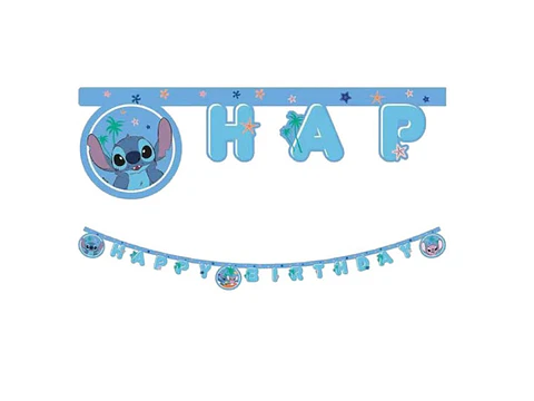 Festa Stitch Bandeira 2M de Papel 