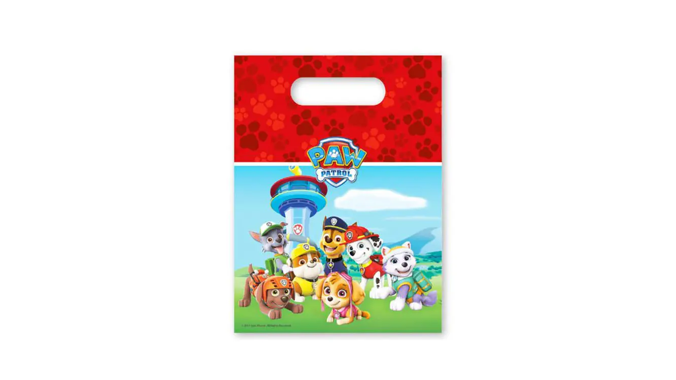 Festa Paw Patrol saco plastico 6pcs 16.5x23cm para menino 1