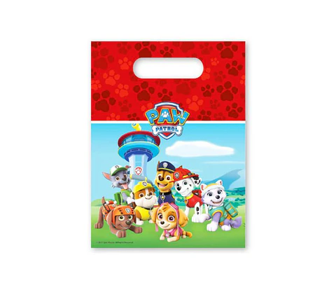 Festa Paw Patrol saco plástico 6pcs 16.5x23cm para menino