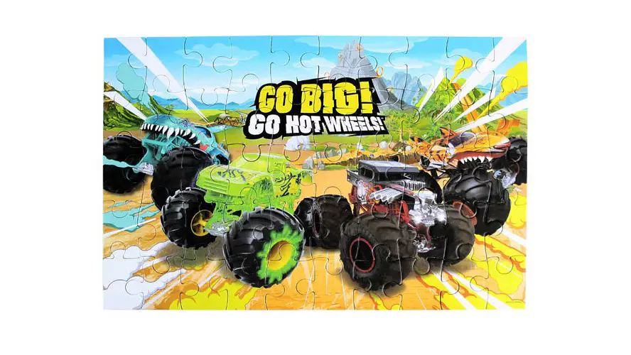 Puzzle Hot Wheels 50pcs Monster Trucks Crazy Race +3A 2