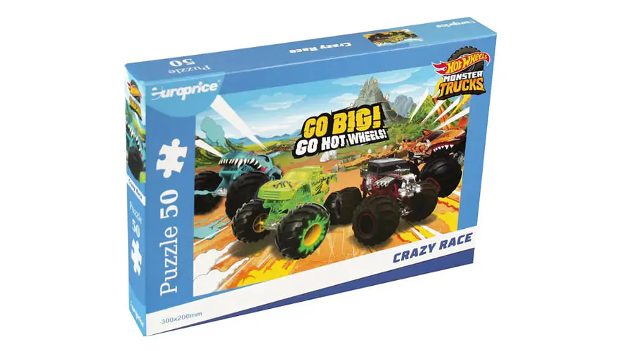 Puzzle Hot Wheels 50pcs Monster Trucks Crazy Race +3A 1