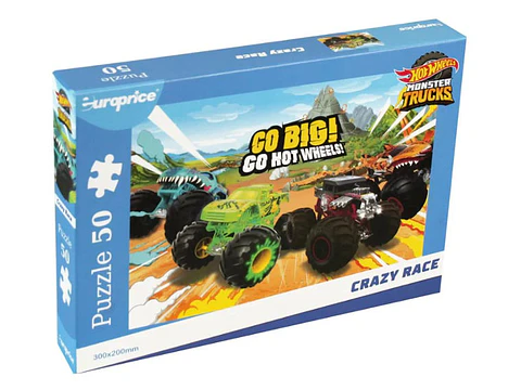 Puzzle Hot Wheels 50pcs Monster Trucks Crazy Race +3A