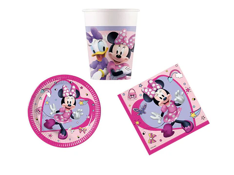Conjunto de festa Minnie 36peças para 8 Pessoas
