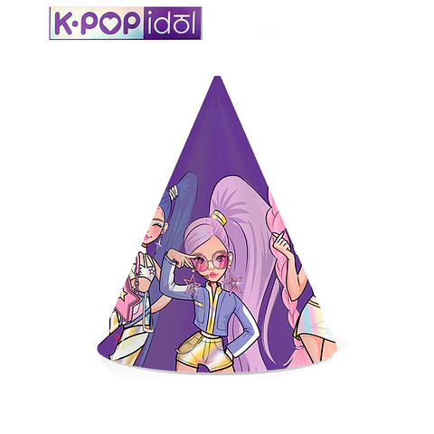 Festa K-POP IDOL Chapéu de papel 11x16cm 6pcs