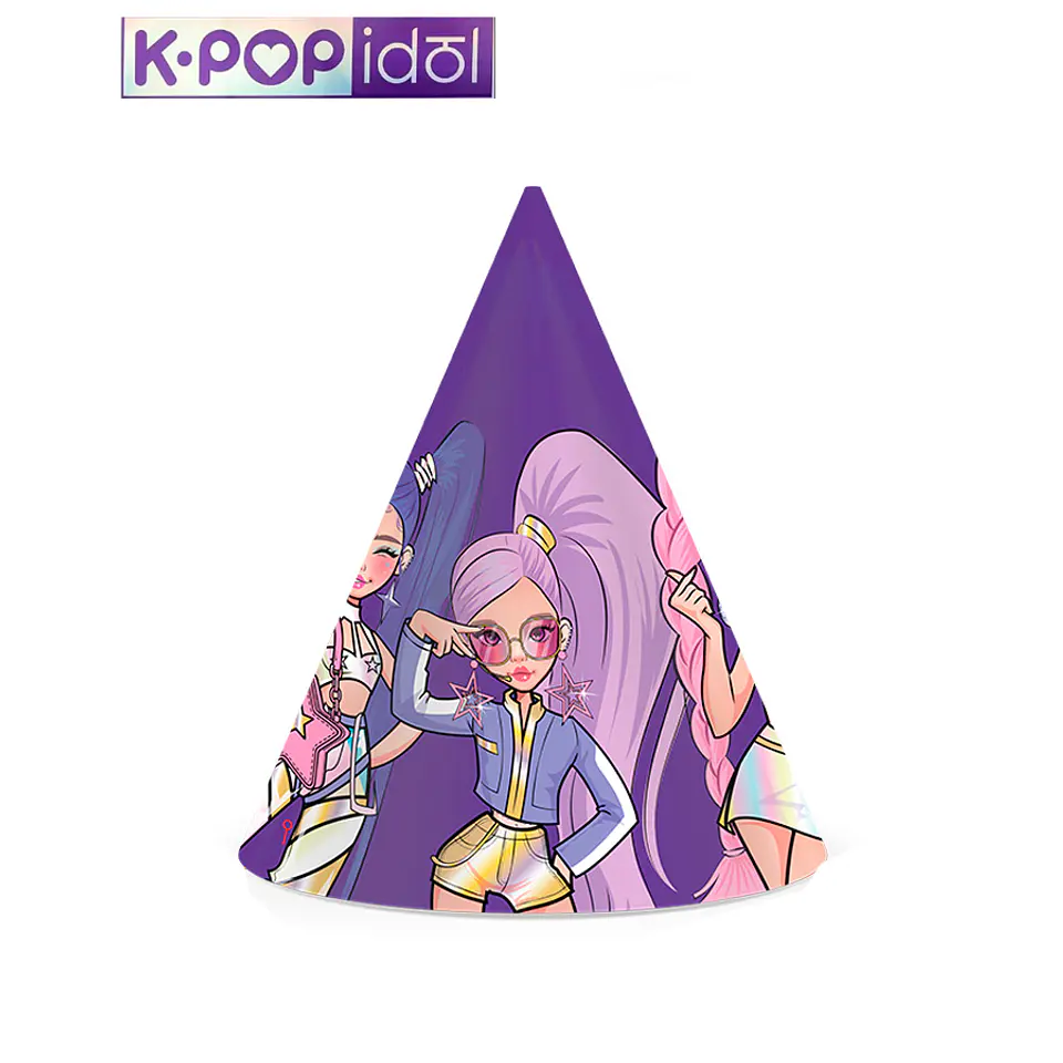 Festa K-POP IDOL Chapéu de papel 11x16cm 6pcs 1