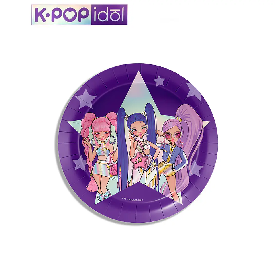Festa K-POP IDOL Prato de papel 18cm 8pcs 1