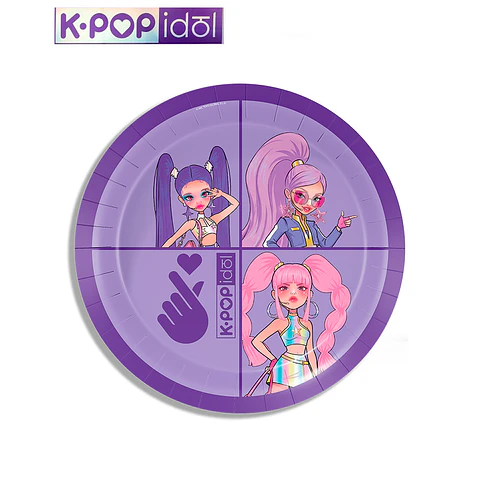 Festa K-POP IDOL Prato de papel 23cm 8pcs