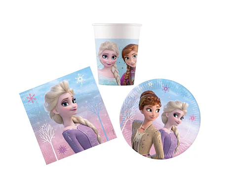 Conjunto de festa Aniversário Frozen 36 peças para 8 Pessoas