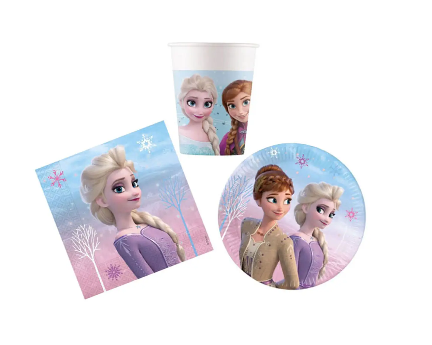 Conjunto de festa Aniversário Frozen 36 peças para 8 Pessoas 1