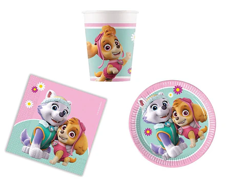 Conjunto de Festa Paw Patrol Menina 36 peças para 8 Pessoas