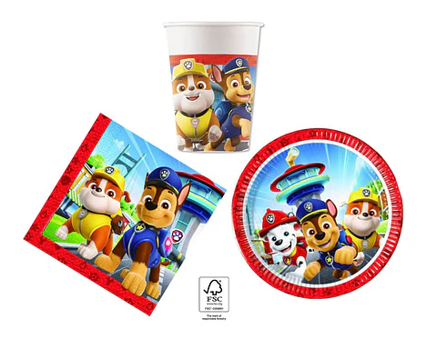 Conjunto de festa Aniversário Paw Patrol 36 peças para 8 Pessoas