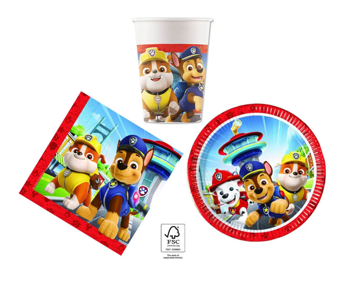 Conjunto de festa Aniversário Paw Patrol 36 peças para 8 Pessoas 1