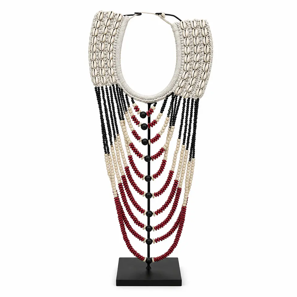 Collar decorativo de colección de hileras c/ pedestal  1