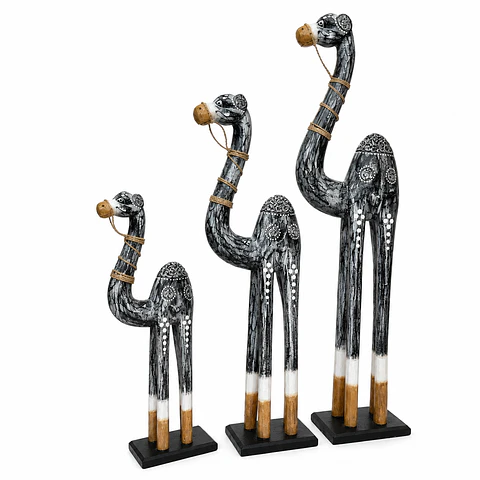 Trío de Camellos decorativos Gris