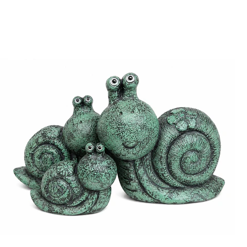 Familia de caracoles Amarillo Verde con matices negruzcos