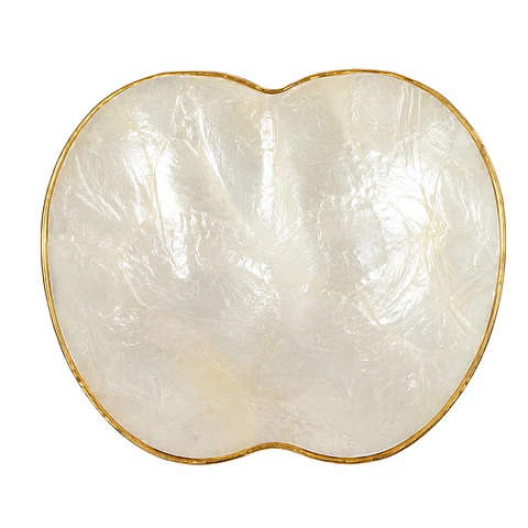 Set 3 Platillos decorativos manzana nácar natural