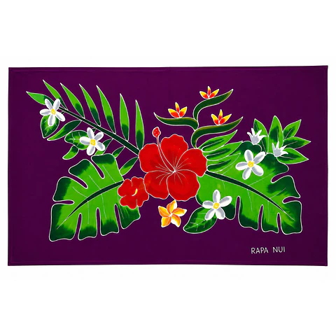Pareo Tropical Pintado a Mano Botanico morado