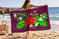 Pareo Tropical Pintado a Mano Botanico morado - Miniatura 2