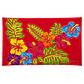 Pareo Tropical Pintado a Mano  Diseño floral tropical - fondo rojo - Miniatura 1