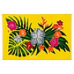Pareo Tropical Pintado a Mano  Diseño floral tropical - fondo amarillo - Miniatura 1