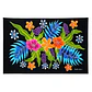 Pareo Tropical Pintado a Mano  Diseño floral tropical - fondo negro - Miniatura 1
