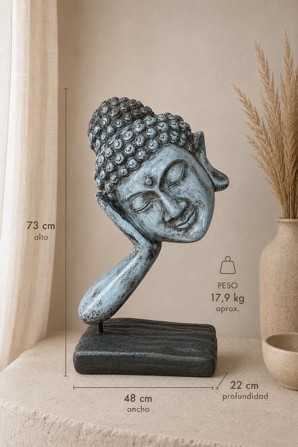 Testa Buda contemplativo - formato escultórico NV 2
