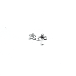 Star and Cross Stud Earring