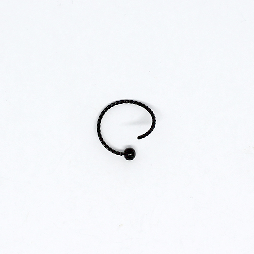 Twisted Ring One Black Ball 0.8 mm