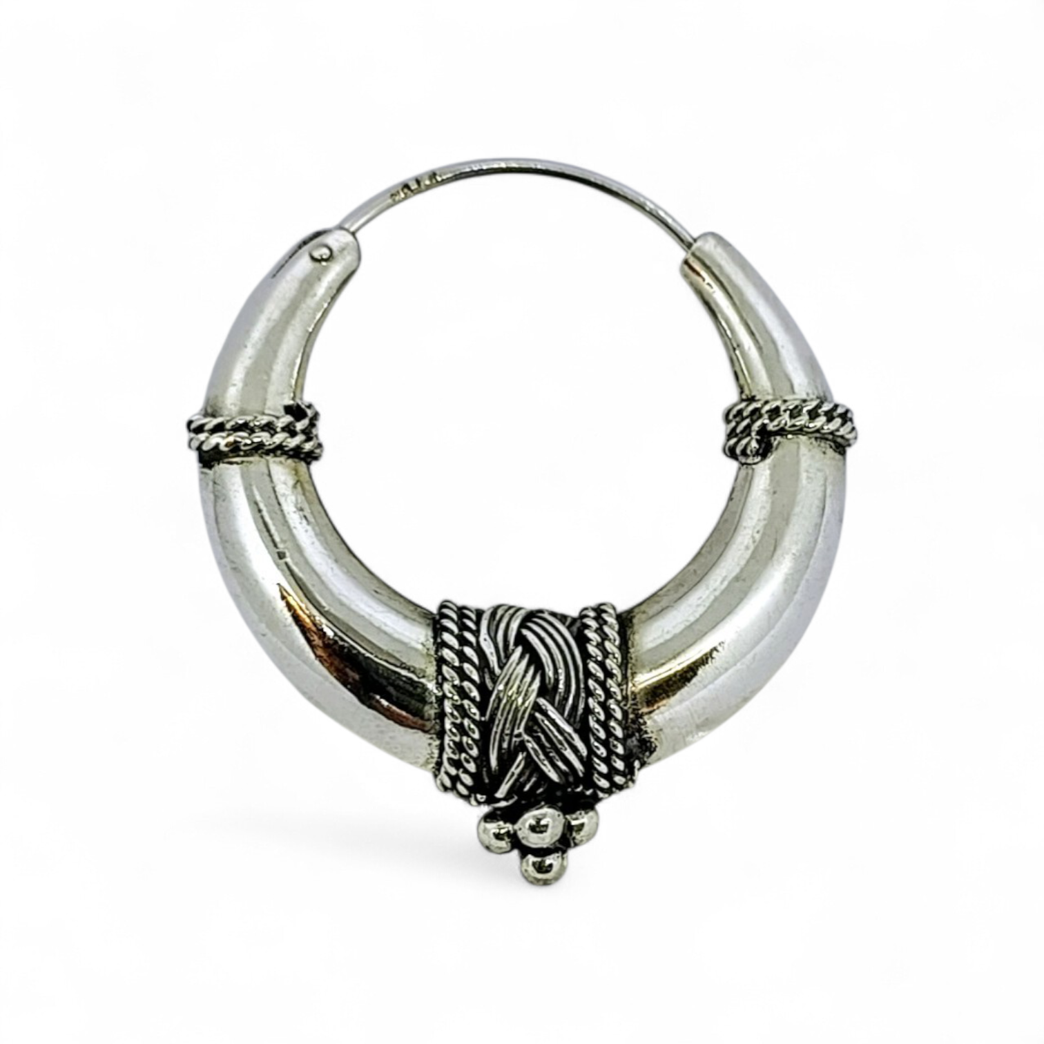 Argola Meia Lua Trabalhada