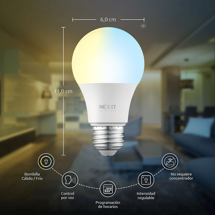 Bombilla LED inteligente Wi-Fi 220V - A19 - NHB-W120 2PK 5